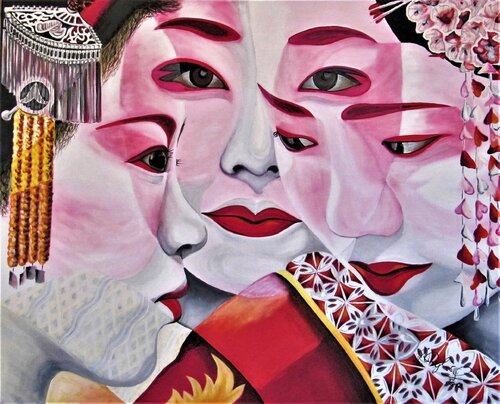Geishas - von Angesicht zu Angesicht von Rainer Englisch, Malerei kaufen auf Singulart