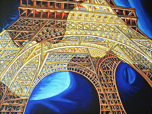 Rendezvouz unterm Eiffelturm - Paris von Rainer Englisch, Malerei kaufen auf Singulart