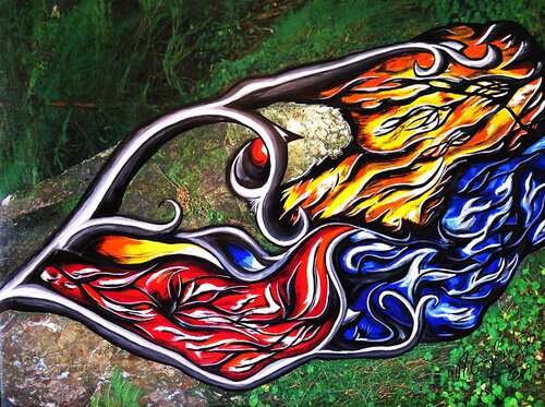 Versteinertes Amulett von Rainer Englisch, Malerei kaufen auf Singulart