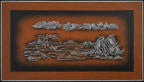 Gedanken der Einsamkeit IV. - Carl Gustaf Verner von Heidenstam Nobelpreis 1916 (TA224070014-200) van Hakan Yöney, Schilderij te koop op Singulart