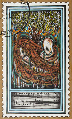 Deine Augen sind Feuer, meine Seele ist Baum - Erik Axel Karlfeldt Nobelpreis 1931 ( TA225030022-208) von Hakan Yöney, Malerei kaufen auf Singulart