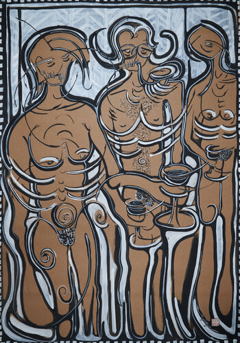 Schwarz - Weiss Serie (KA1010070008-142) van Hakan Yöney, Schilderij te koop op Singulart