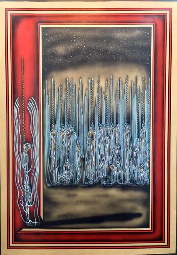 Acryl auf Papier (KA2310070010-217) di Hakan Yöney, Pittura in vendita su Singulart