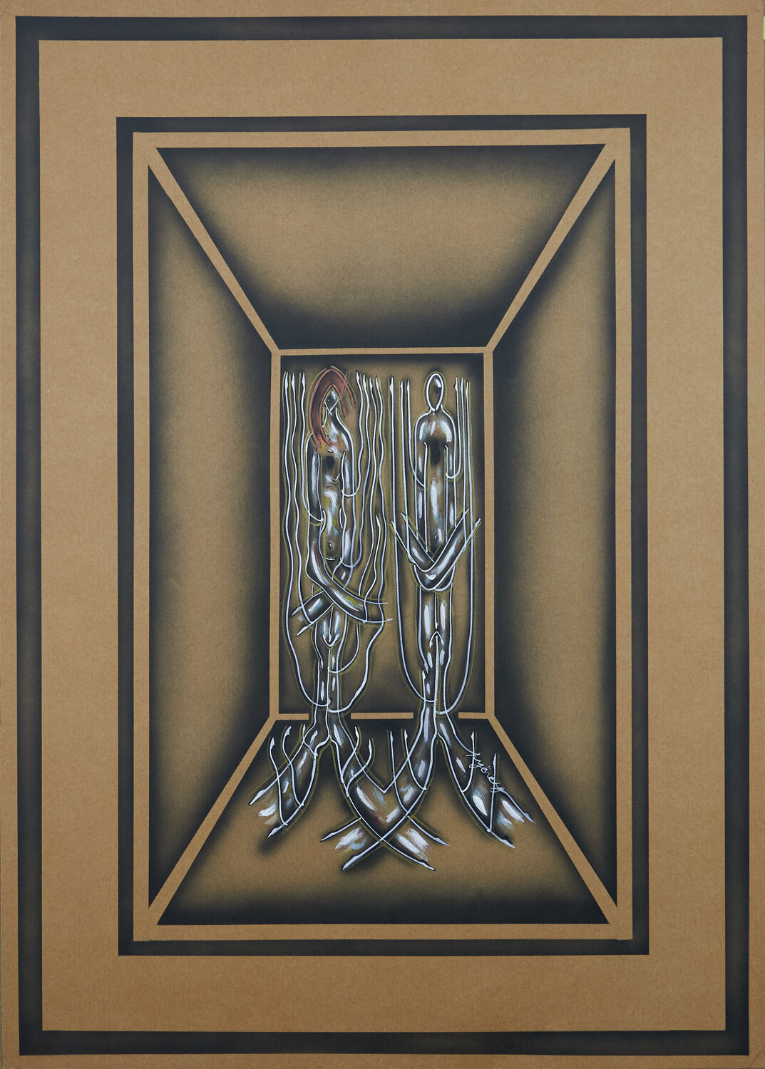 Acryl auf Papier (KA225035003-201) Hakan Yöney Originalgemälde zu verkaufen