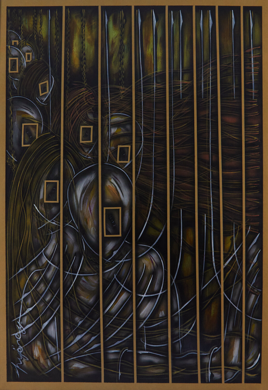 Acryl auf Papier (KA1910070015-73) Hakan Yöney Originalgemälde zu verkaufen