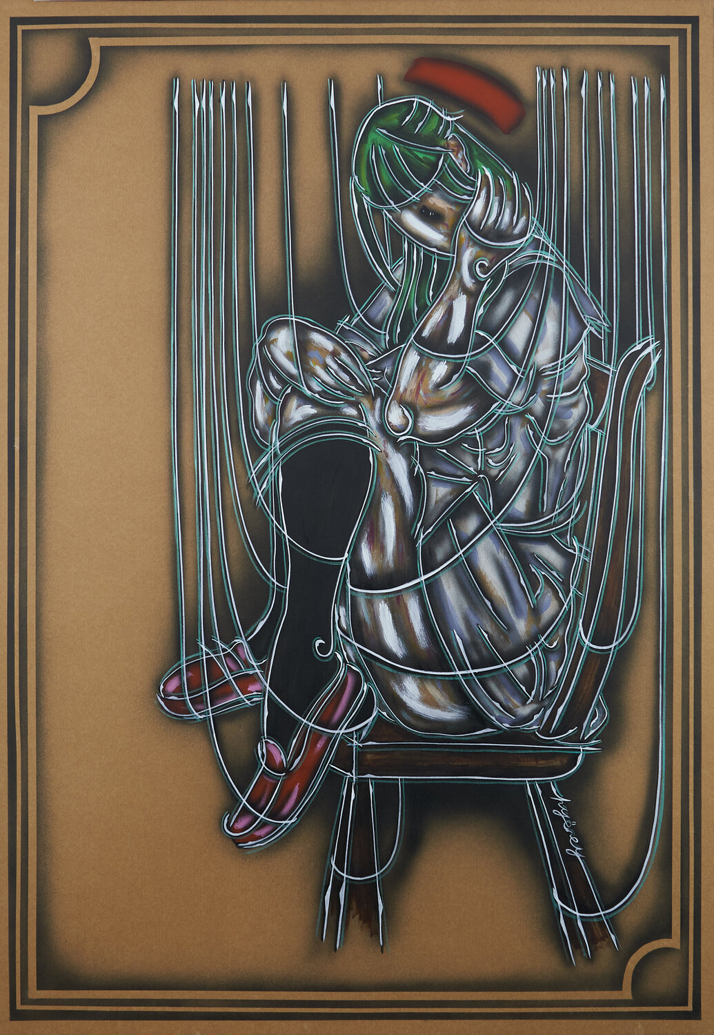 Acryl auf Papier (KA2310070001-206) Hakan Yöney Originalgemälde zu verkaufen