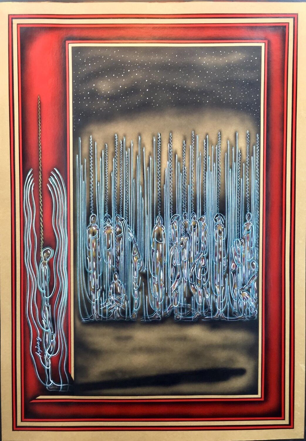 Acryl auf Papier (KA2310070010-217) Hakan Yöney Originalgemälde zu verkaufen