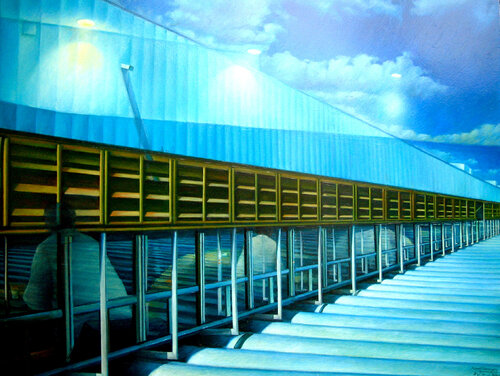 Airport Landscapes - Buenos Aires by Paolo Cristiani, 회화 for Sale on Singulart