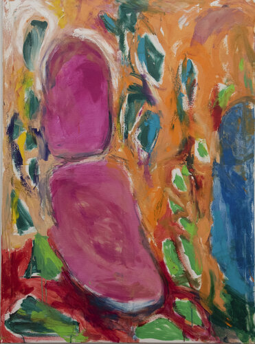 Die Zwei in Magenta van Andrea Pfeil, Schilderij te koop op Singulart