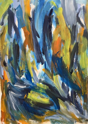 Im blauen Bereich di Andrea Pfeil, Pittura in vendita su Singulart