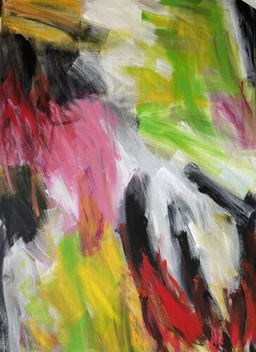 Gelbe und Pink par Andrea Pfeil, Peinture en vente sur Singulart