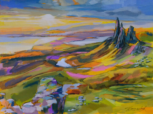 Old Man of Storr de Janice Lazzarich, Pintura a la venta en Singulart