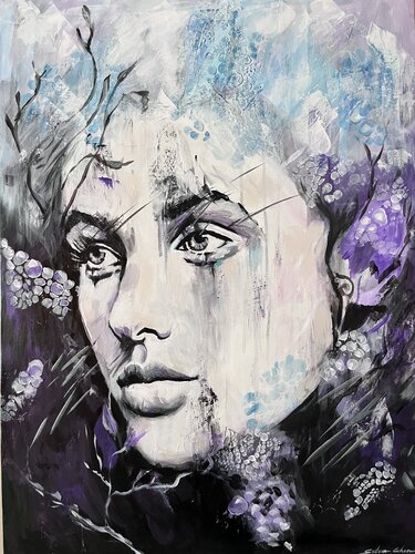 Moody Blues di Sylvia Cohen, Pittura in vendita su Singulart