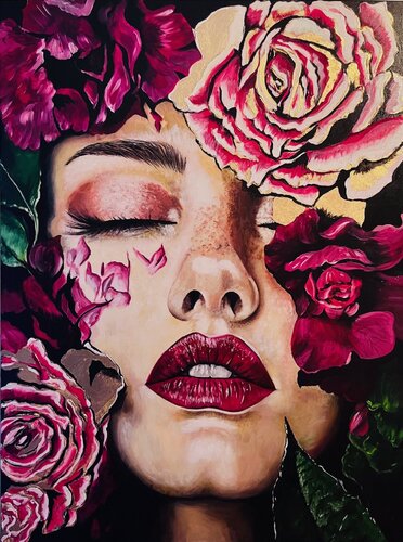 Crimson Bloom par Sylvia Cohen, Peinture en vente sur Singulart