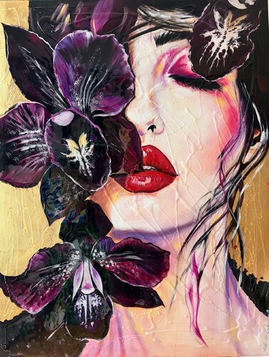 Midnight Orchid par Sylvia Cohen, Peinture en vente sur Singulart