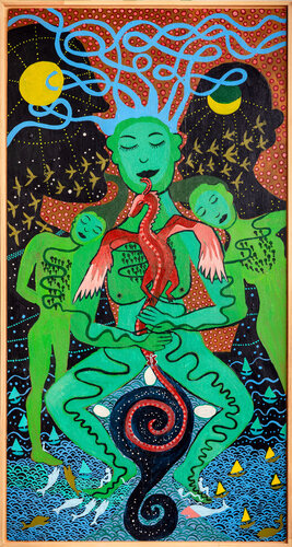 Drachenkinder van Julia Brömsel, Schilderij te koop op Singulart