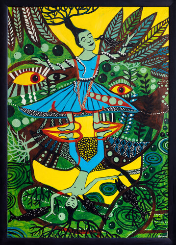 Tsunki- Göttin der Spiegelung by Julia Brömsel, Painting for Sale on Singulart