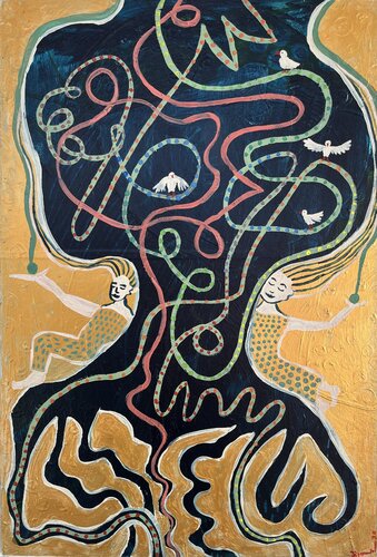 Traumschwestern van Julia Brömsel, Schilderij te koop op Singulart