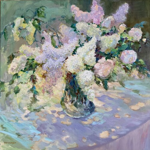 Weiß Flieder. van Liudmila Shertsinger, Schilderij te koop op Singulart