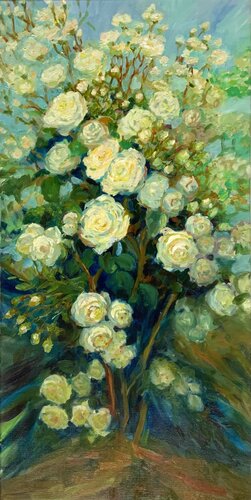 Rosa weiß. von Liudmila Shertsinger, Malerei kaufen auf Singulart