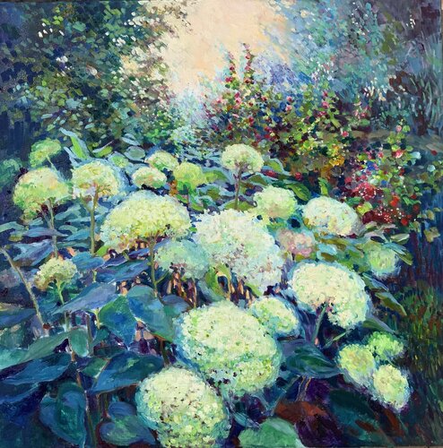 Hortensien Novara di Sizilien. von Liudmila Shertsinger, Malerei kaufen auf Singulart