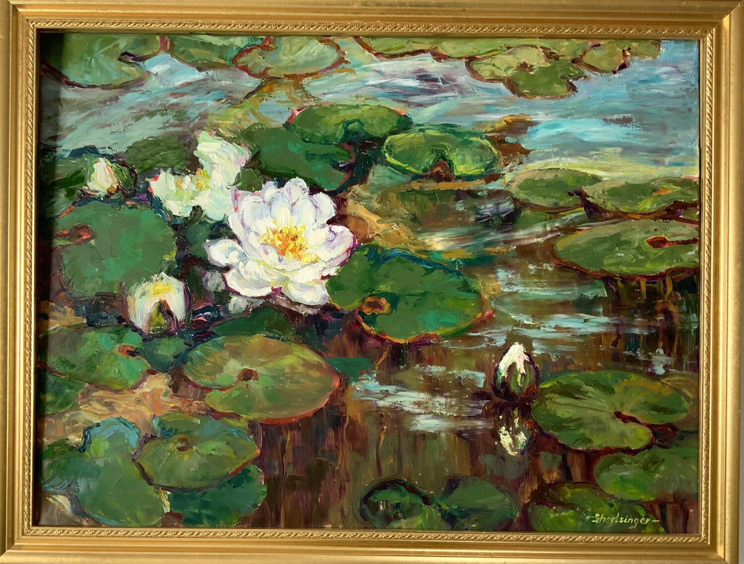 Seerose Margetshöchheim. Liudmila Shertsinger Originalgemälde zu verkaufen