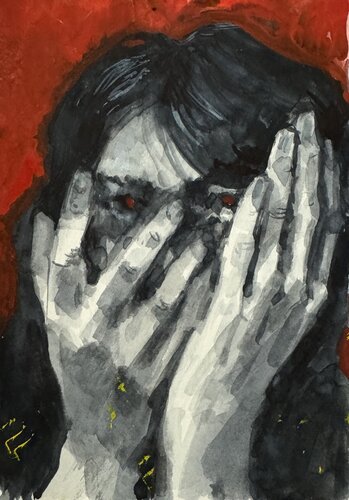 Anxiety (miniature) von Ekaterina Dutkevich, Malerei kaufen auf Singulart