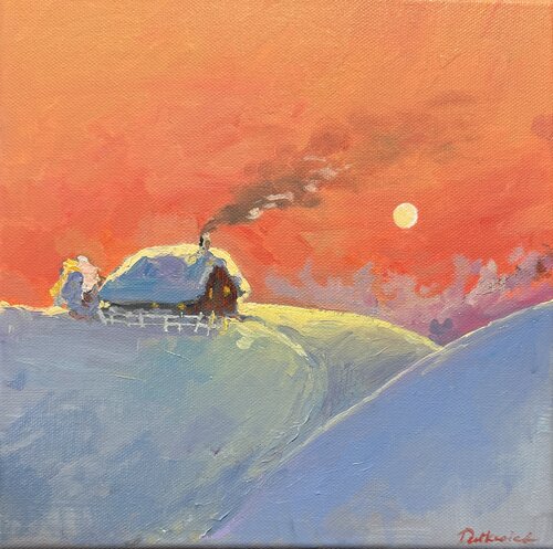 Winter sunset par Ekaterina Dutkevich, Peinture en vente sur Singulart