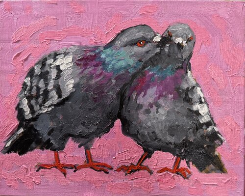 Pigeons von Ekaterina Dutkevich, Malerei kaufen auf Singulart