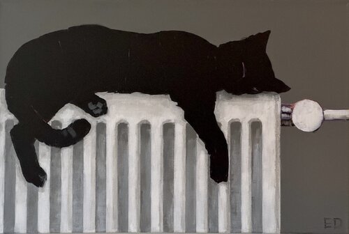 Radiator cat von Ekaterina Dutkevich, Malerei kaufen auf Singulart