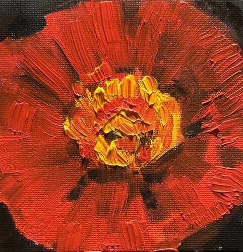 Poppy flower van Ekaterina Dutkevich, Schilderij te koop op Singulart
