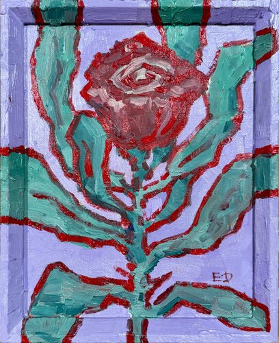 Flower on violet van Ekaterina Dutkevich, Schilderij te koop op Singulart