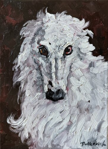 White greyhound par Ekaterina Dutkevich, Peinture en vente sur Singulart
