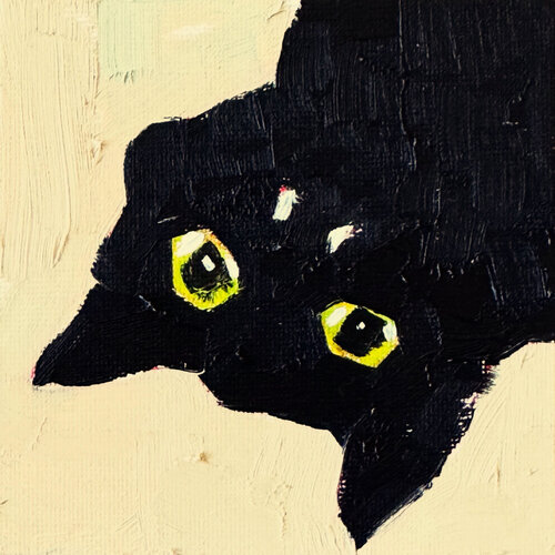 Black cat van Ekaterina Dutkevich, Schilderij te koop op Singulart