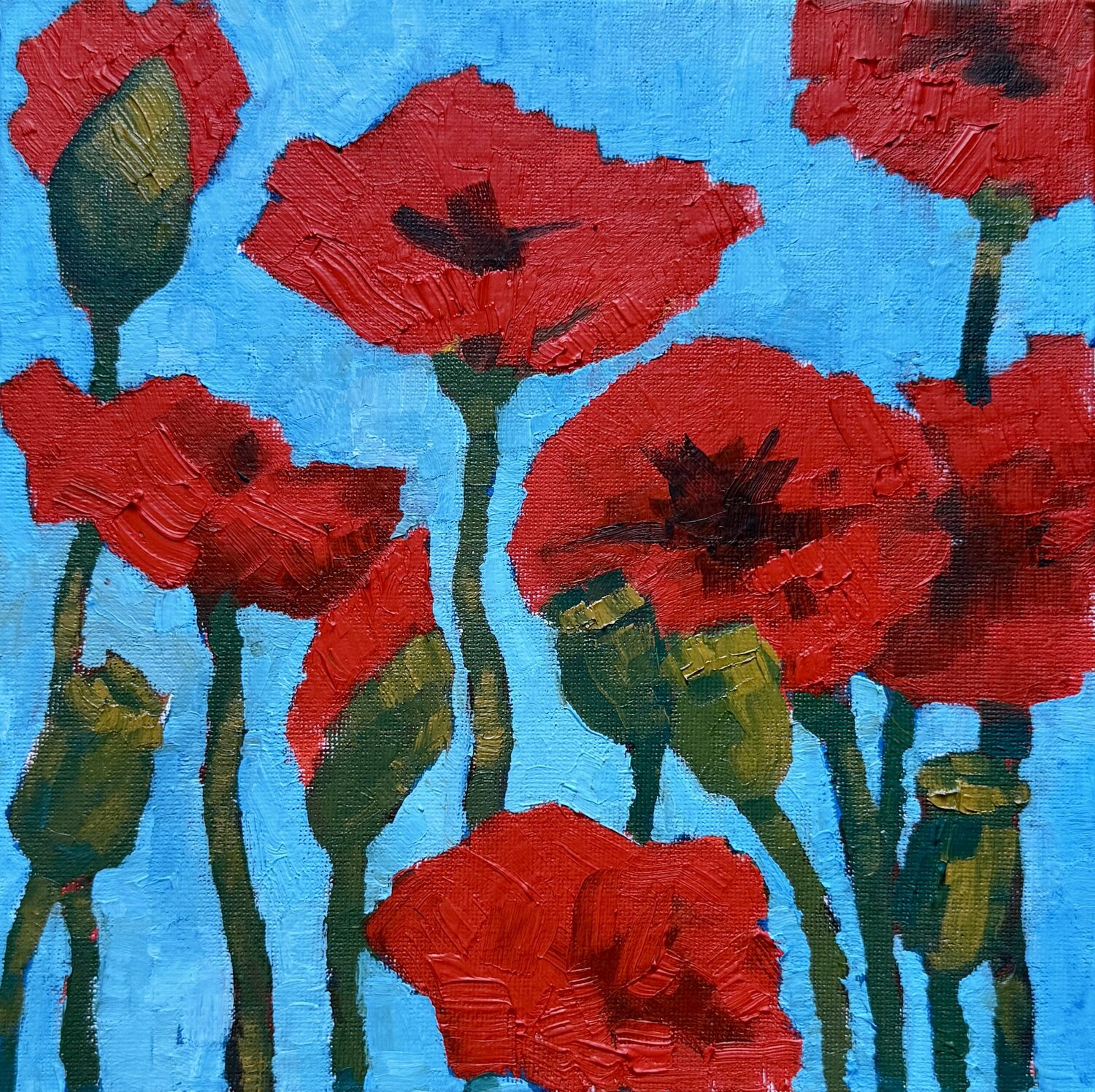 In the poppy field Ekaterina Dutkevich Originalgemälde zu verkaufen