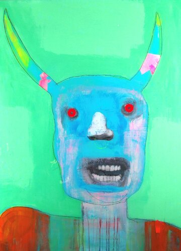 Bull's Head par steven kolenik, Peinture en vente sur Singulart