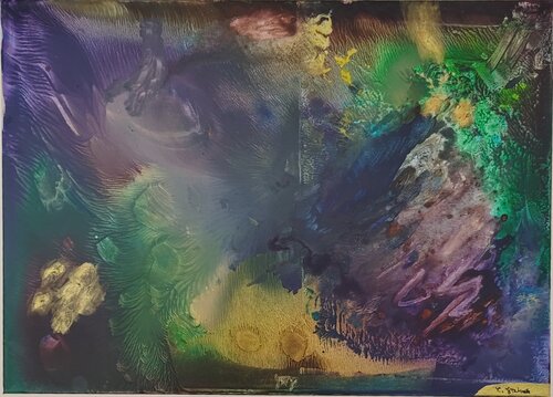 Kosmischer Garten van Christian Grzimek, Schilderij te koop op Singulart