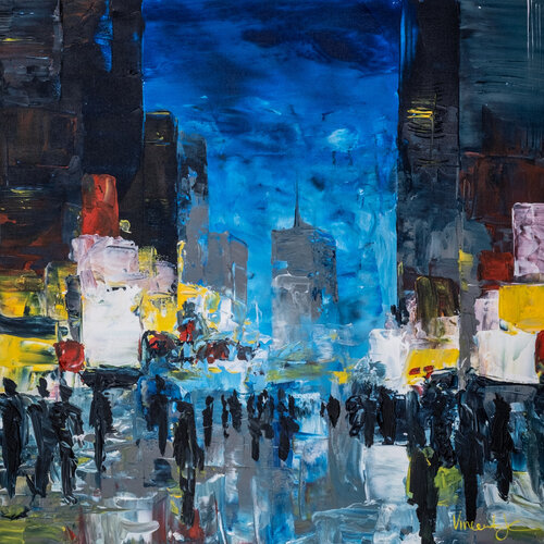 Blue City di Vincent JC, Pittura in vendita su Singulart