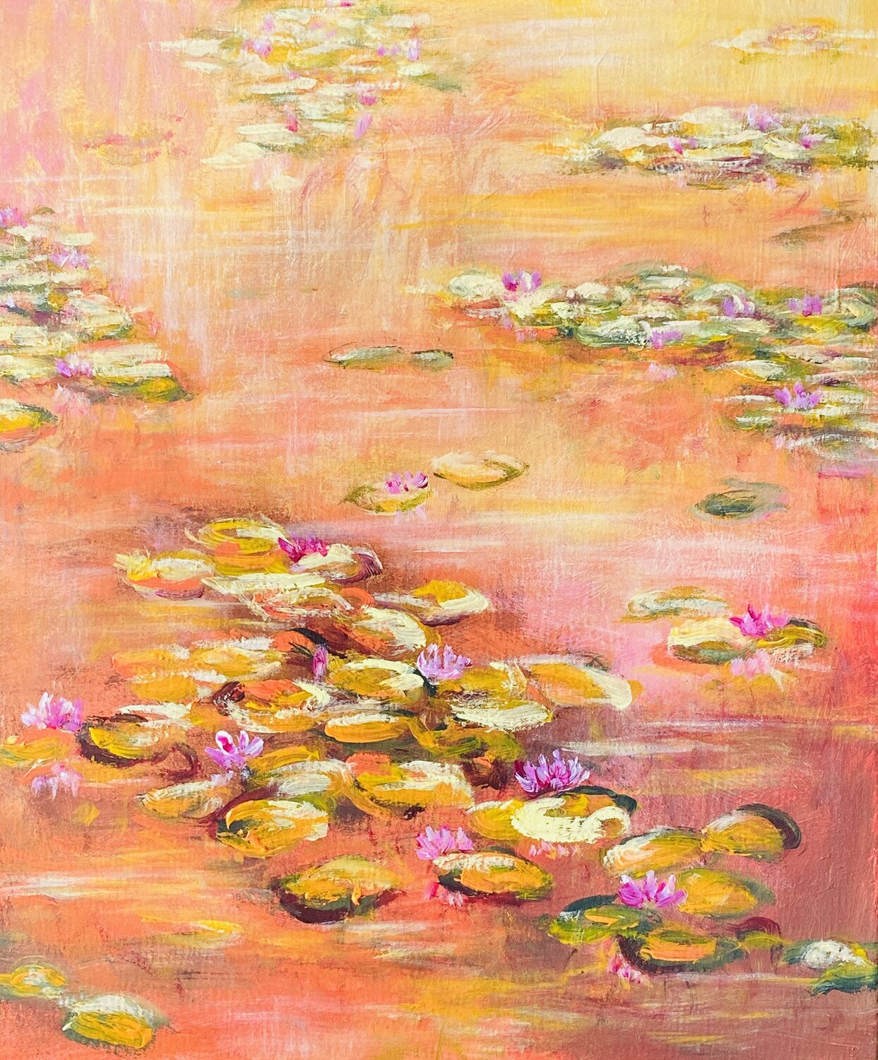Lotus in light II Qian Michel Pintura original en venta