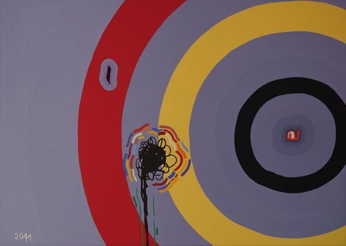 "Flower and Scribble, version 3" by Robert Loecker, Painting for Sale on Singulart