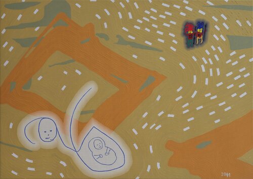 Sleeping child and distant nightmare by Robert Loecker, Painting for Sale on Singulart