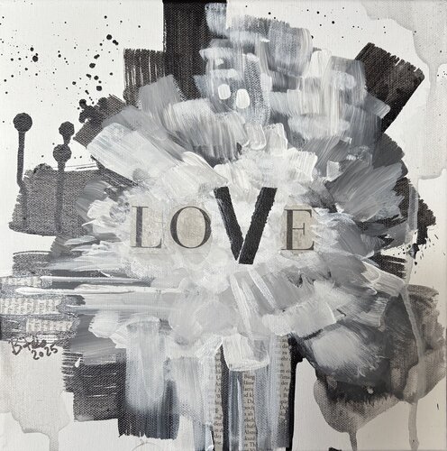 Black & White Heaven LOVE MINI de Bianca Fels, Pintura a la venta en Singulart
