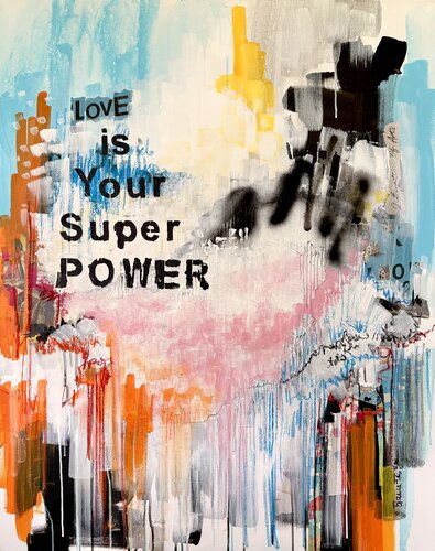 LOVE is your SUPER POWER by Bianca Fels, Painting for Sale on Singulart