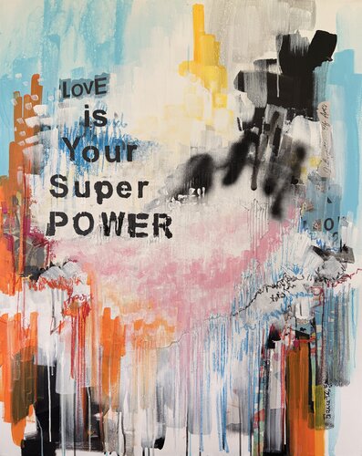 LOVE is your SUPER POWER de Bianca Fels, Pintura a la venta en Singulart