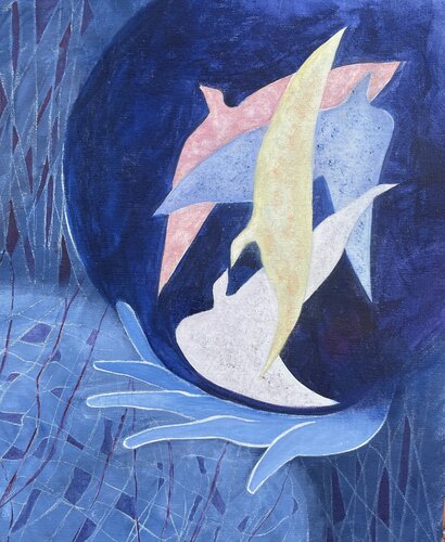 Murmures bleus. Blue whispers. di Charlotte Franchisey, Pittura in vendita su Singulart