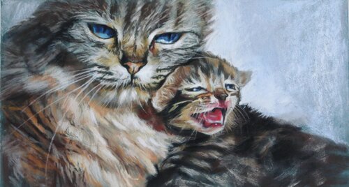 My little family di Elza Slo, Pittura in vendita su Singulart
