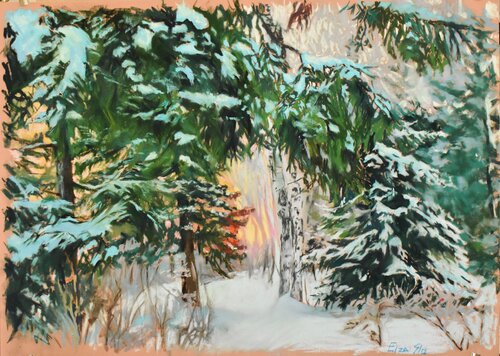 Winter joy by Elza Slo, 회화 for Sale on Singulart