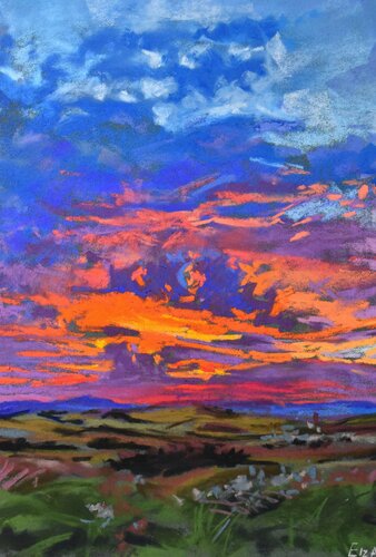 Abstract sunset di Elza Slo, Pittura in vendita su Singulart