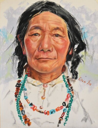 Native American woman di Elza Slo, Pittura in vendita su Singulart