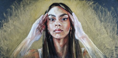 The Goddess Next Door di Elza Slo, Pittura in vendita su Singulart